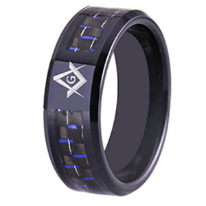 8MM Tungsten Masonic Ring Wedding Engagement Party Jewelry
