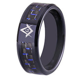 8MM Tungsten Masonic Ring Wedding Engagement Party Jewelry