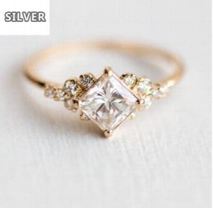 Princess Cut Zircon Engagement Ring Vintage Promise Wedding Rings For Women