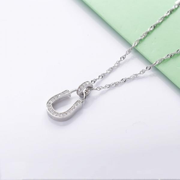 925 Sterling Silver Horseshoe Necklace For Women