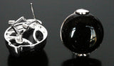 925 Silver 18mm Sand Jade Stud Earrings