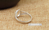 925 Silver Ring Base for 8x10mm Oval Cabochons Adjustable Band JZ331