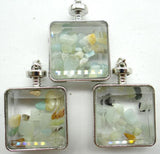 Irregular Gravel Stone & Glass Pendant for DIY Jewelry Making Necklace
