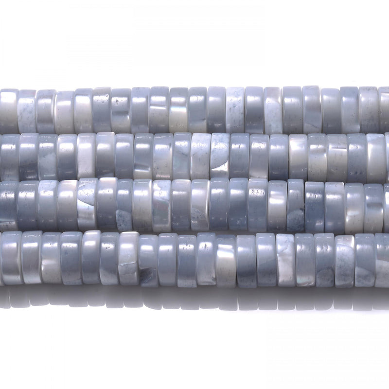 180pcs 6mm Round Natural Shell Spacer Beads Heishi Disk Jewelry Beads