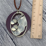 Wooden Leaves Vintage Necklace Long Sweater Chain National Artistic Charm
