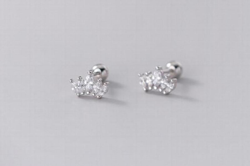 925 Silver Star Crown Stud Earrings