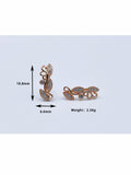 Rose Cut Out Flower Vine Shaped Drop Earrings for Wedding Party