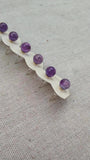 Natural Amethyst Gemstone Stud Earrings S925 Silver Needle Prevent Allergy