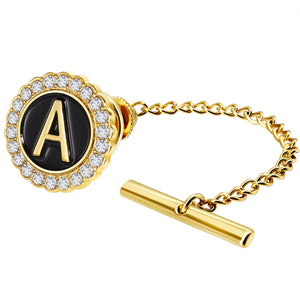 Personalized Crystal Tie Tack Wedding Initials Tie Tack
