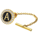 Personalized Crystal Tie Tack Wedding Initials Tie Tack