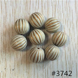 Striped Acrylic Round Beads for Jewelry DIY