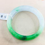 Zheru Jewelry Jadeite Bracelet Natural Green + Yang Green 52-61mm