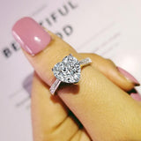 Heart Promise Ring 925 Silver 4ct CZ Wedding Band Rings For Women