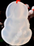 Koraba Fine Jewelry Natural Chalcedony Agate Chinese Jade Pendant