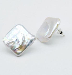 Baroque Freshwater Pearl Silver Earrings - Fashionable Ladies Jewelry