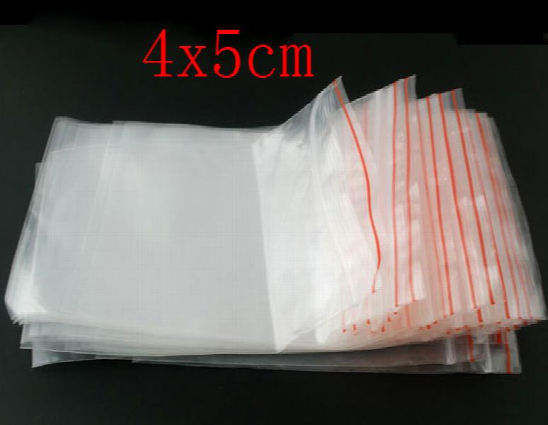 500 Transparent Zip Lock Plastic Bags 5x4cm for DIY Jewelry