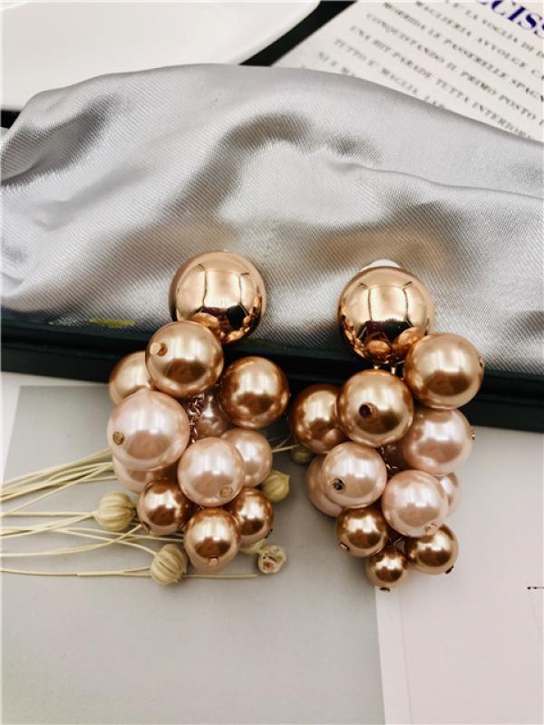 Glass Pearls Ear Clip Jewelry, Europe & US O Series