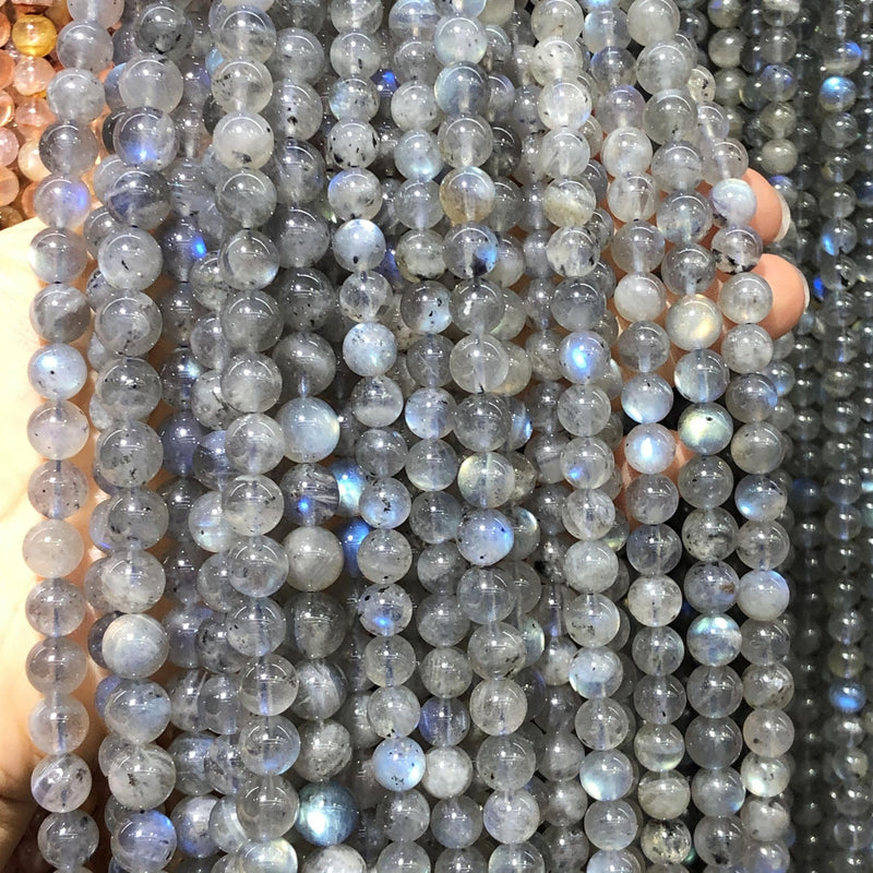 Gray Moonstone Labradorite Round Stone Beads 6/8/10MM