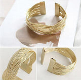 B8 Korea Alloy Weaving Manual Twist Bracelet Silver Bangle