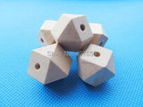 50pcs 20mm Unfinished Wood Spacer Beads,14 Hedron Geometric Figure Beads