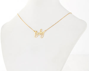 Custom Name Necklace, Stainless Steel Small Name Pendant