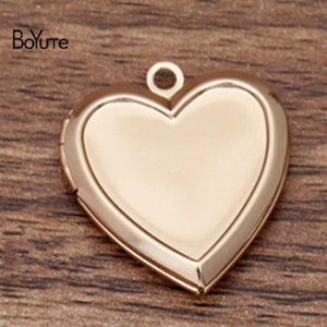 BoYuTe Brass Heart Shaped Memory Locket Pendant 22*5MM