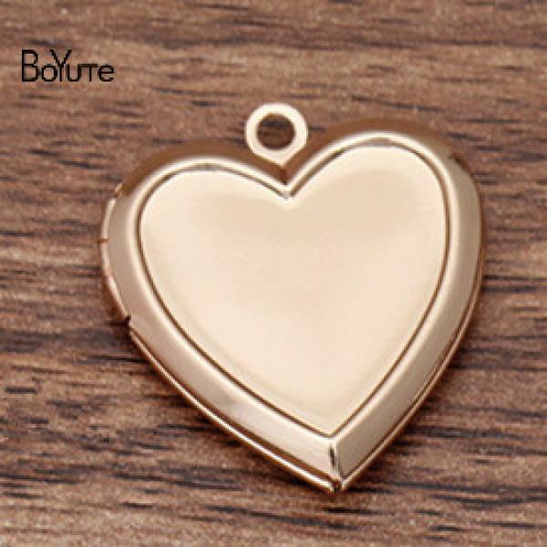 BoYuTe Brass Heart Shaped Memory Locket Pendant 22*5MM