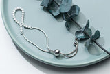 925 Sterling Silver 3mm Beads Charms Chain Bracelet