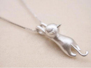 925 Silver Cat Pendant Necklace