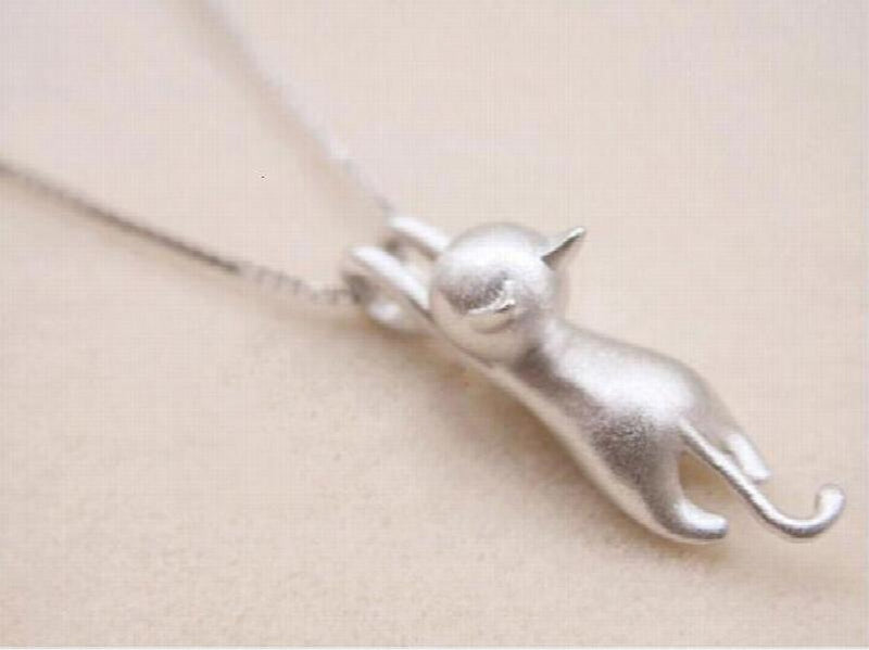 925 Silver Cat Pendant Necklace