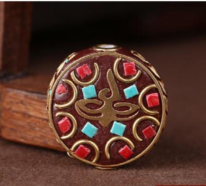 10pcs Retro Prayer Buddha Beads Nepal Beads Stone Tibetan Charms