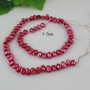 Pink Baroque AA 4-5MM Freshwater Pearl Full Strand DIY Necklace Bracelet Earring