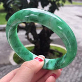 Zheru Princess Jadeite Green Bracelet 54-64mm Natural Myanmar Jewelry