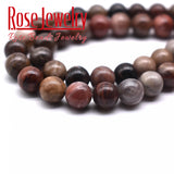 Natural Petrified Wood Stone Beads 15'' Strand 6/8/10/12 mm DIY Jewelry Making