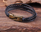 S533 Surfer Leather Hemp Hand Braid Bracelet Wristband Men's Cuff