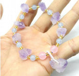 Natural Stone Quartz Crystal Opal Tiger Eye Irregular Charms Bracelet