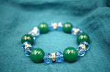 14mm Natural Agate Diamond Crystal Bracelet