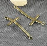 100pcs Antique Bronze Plated Cross Charms Pendants for DIY Jewelry Making