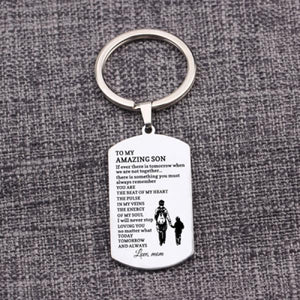 Mom's Graduation Gift- To My Amazing Son Keychain Dog Tag Pendant