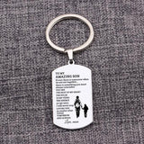 Mom's Graduation Gift- To My Amazing Son Keychain Dog Tag Pendant