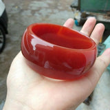 Zheru Natural Agate Chalcedony 54-64mm Red Bracelet Princess Jewelry