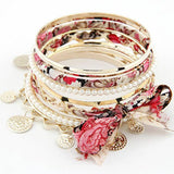 Colorful Fabric Bracelets & Bangles Set for Women