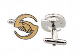 Brown Business Brass Men's Cufflinks