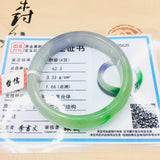 Zheru Jewelry Natural Jadeite Bracelet Light Purple Iced Sun Green 54-62mm