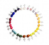 Real Freshwater Pearl Stud Earrings 925 Sterling Silver Jewelry