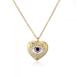 HECHENG Lucky Eye Pendant Necklace CZ Evil Eyes Long Chain Necklace Women