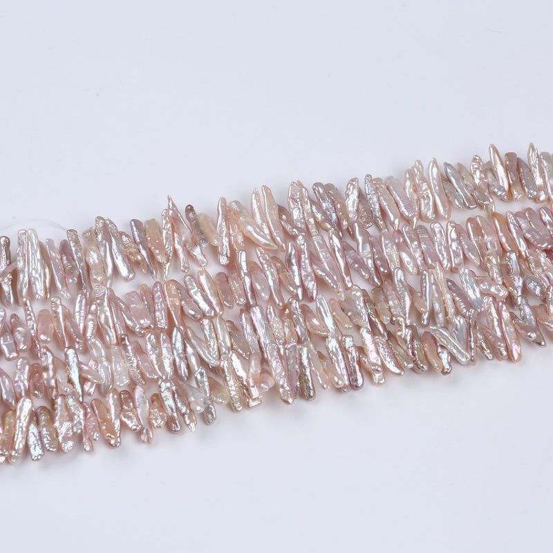 Large Freshwater Biwa Shape Pearl Strands