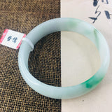 Zheru Jadeite Bracelet Natural Light Green Flower 54-62mm Female Jade Gift