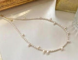 9MM Baroque Freshwater Pearl Choker Necklace Women Gift Fine Jewelry