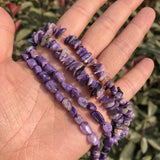 Natural Charoite Chips Oval Shape Beads DIY Bracelet Earring Crystal Quartz